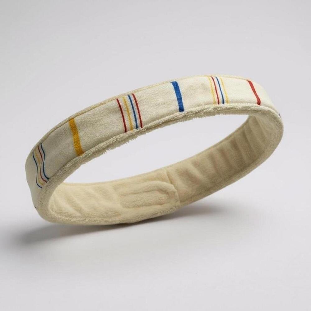 Retro 80s Terry Cloth Headband Spa Facial Makeup Striped Adjustable